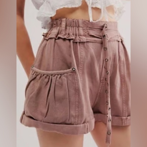 Free People Pants - Free People Slow Motion Pull on Shorts in Mauve - Size M